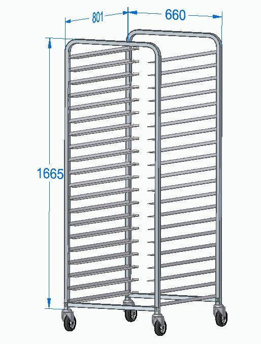 Bild von Blechrechen 80 x 60 cm, 20 Auflagen